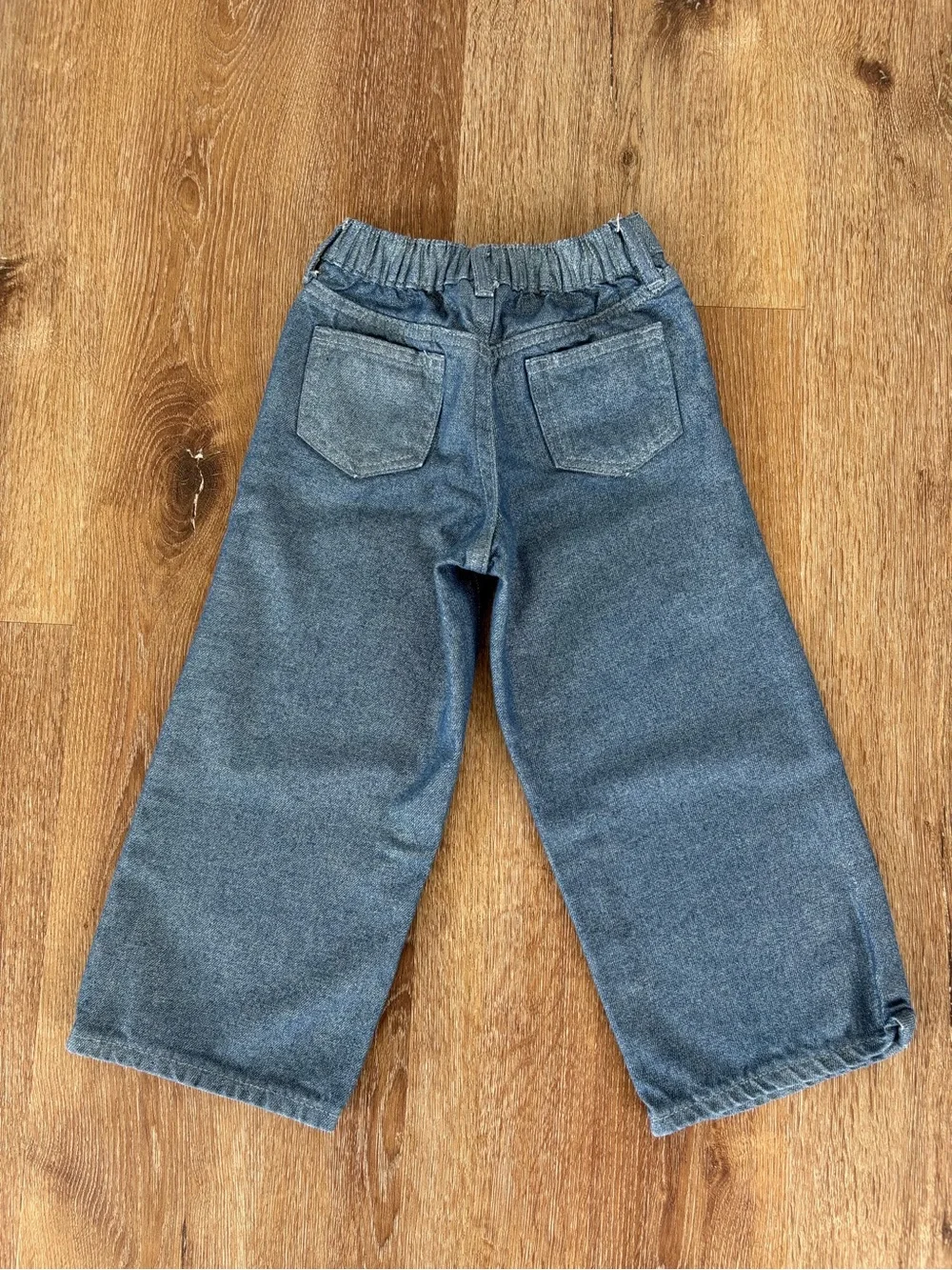 GAP Kids Shimmer Denim Wide-Leg Pants in Medium Blue Size: 4T/ Festive, Casual